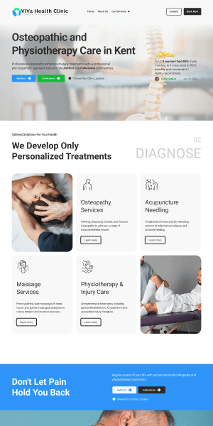 Anteprima del sito per una clinica del benessere